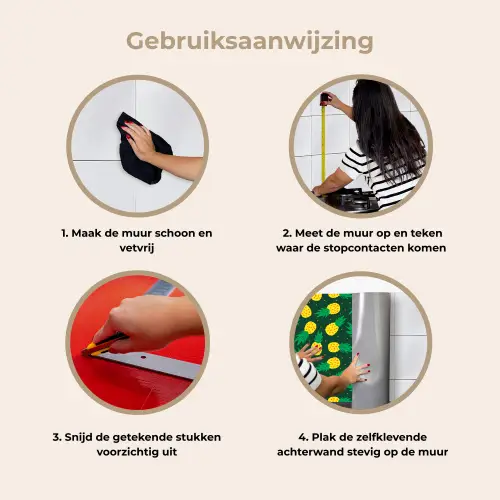 Donkergroen - Ananas - Bladeren keuken achterwand 2 middel 871 -gebruiksaanwijzing_NL