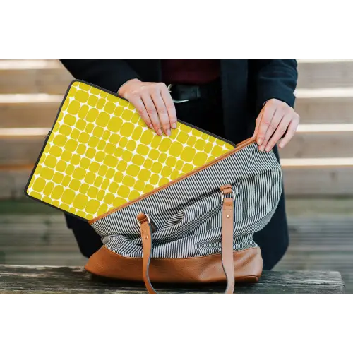 Stippen - Modern - Geel laptophoes neopreen klein 279 -tas