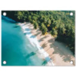 Tropisch - Strand - Water - Palmbomen tuinposter los doek klein -3d