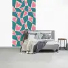 Blauw - Vlakken - Patroon - Hartjes fotobehang vinyl groot 64 -slaapkamer