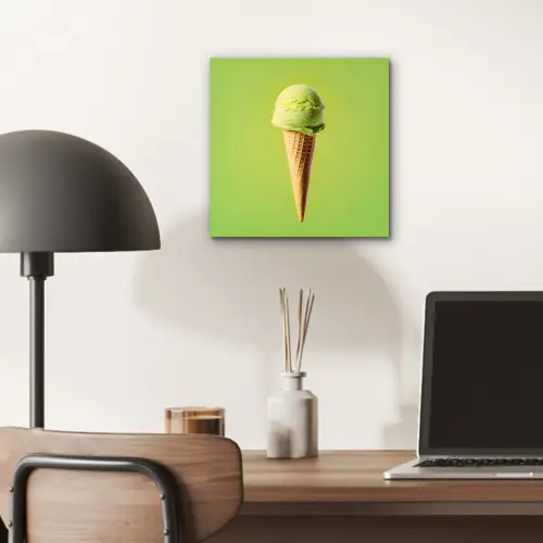 Hoorntje - Schepijs - Groen aluminium wit klein -sfeer5