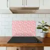 Patroon - Wit - Bliksem - Roze keuken achterwand spatscherm klein 900 -sfeer2