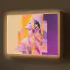 Abstract - Portret - Vrouw - Kleurrijk Light Box met batterij (Wandlamp) middel -z3d_website
