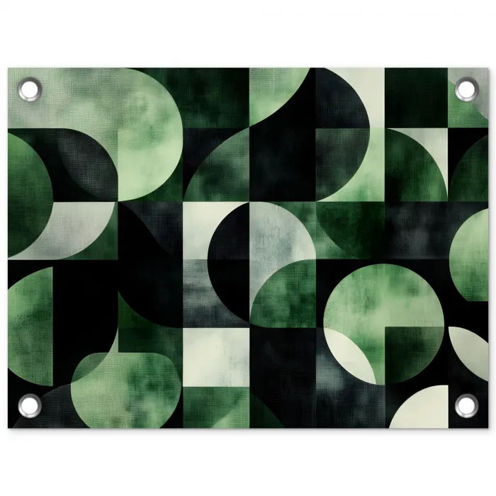 Abstract - Groen - Vormen tuinposter los doek klein -3d