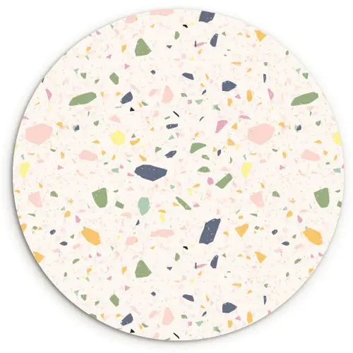 Terrazzo - Patroon - Kleurrijk  - Festival Wandcirkel kunststof plaat 5mm dik klein 188 -3d