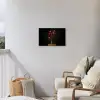 Rode - Bloemen - Vaas Tuinposter op houten frame 2 cm dik klein -sfeer1