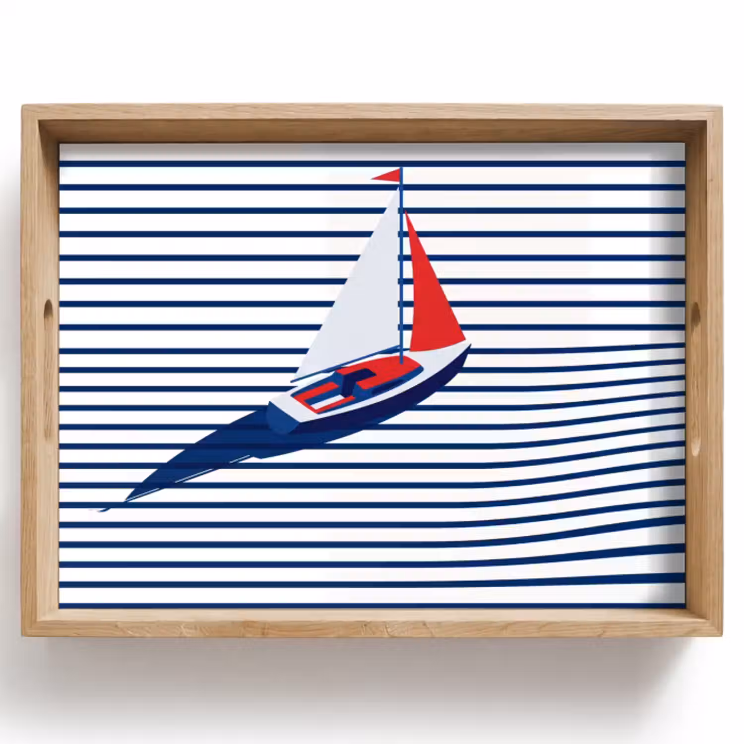 Dienblad - Boot - Water - Abstract - Blauw