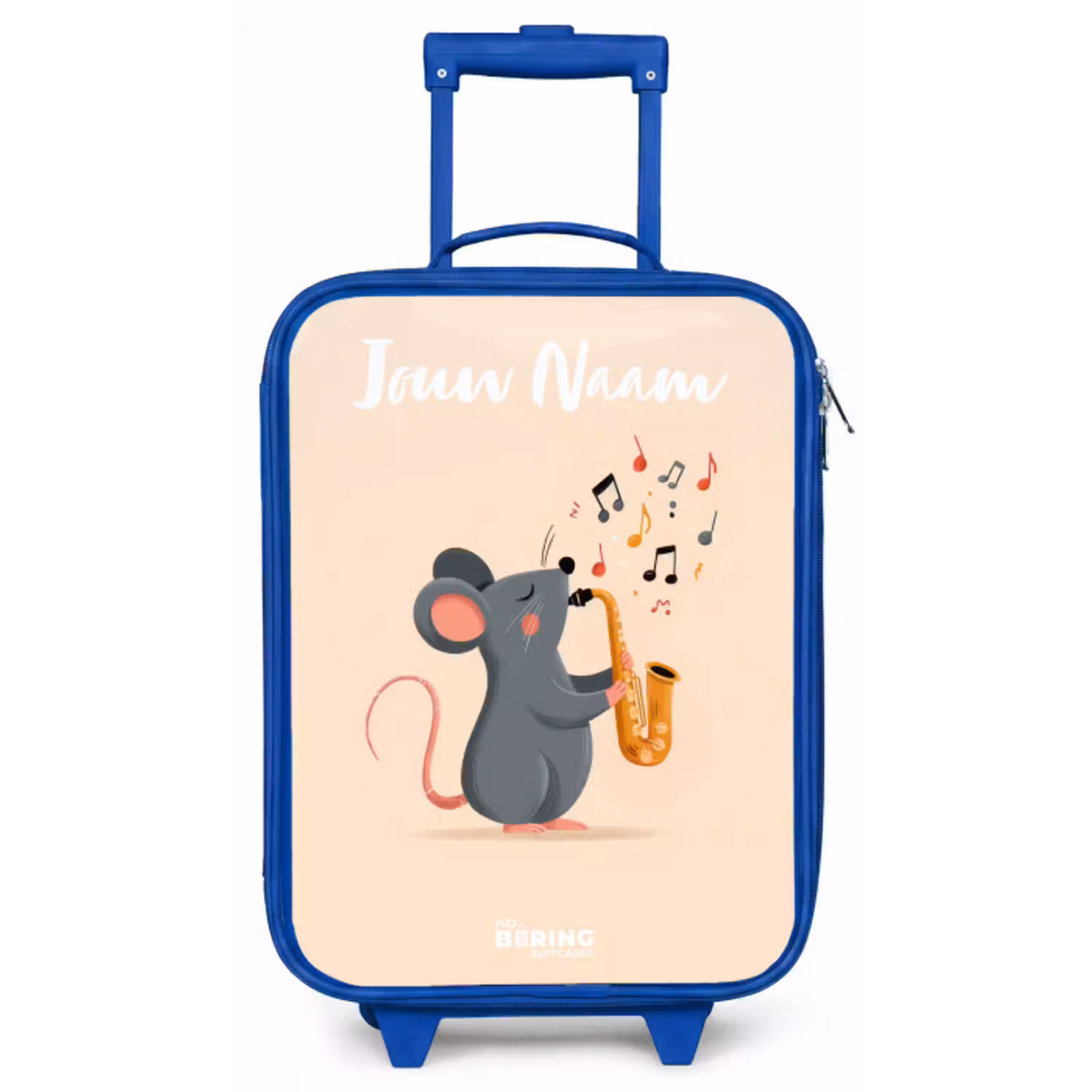 Muis - Saxofoon - Muziek Kinderkoffer - Blauw klein -zz3dotto