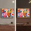 Bloemen - Kleurrijk - Stippen Light Box met batterij (Wandlamp) middel -sfeer3