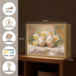 Bloemen - Eieren - Geschilderd Light Box met batterij (Wandlamp) middel -USP_websiteoverzichtDE