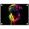 Puck - Hond - Verf - Kleuren tuinposter los doek klein -3d