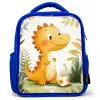 Dino - Voetbal - Oranje Kinderrugzak - Blauw middel -3d