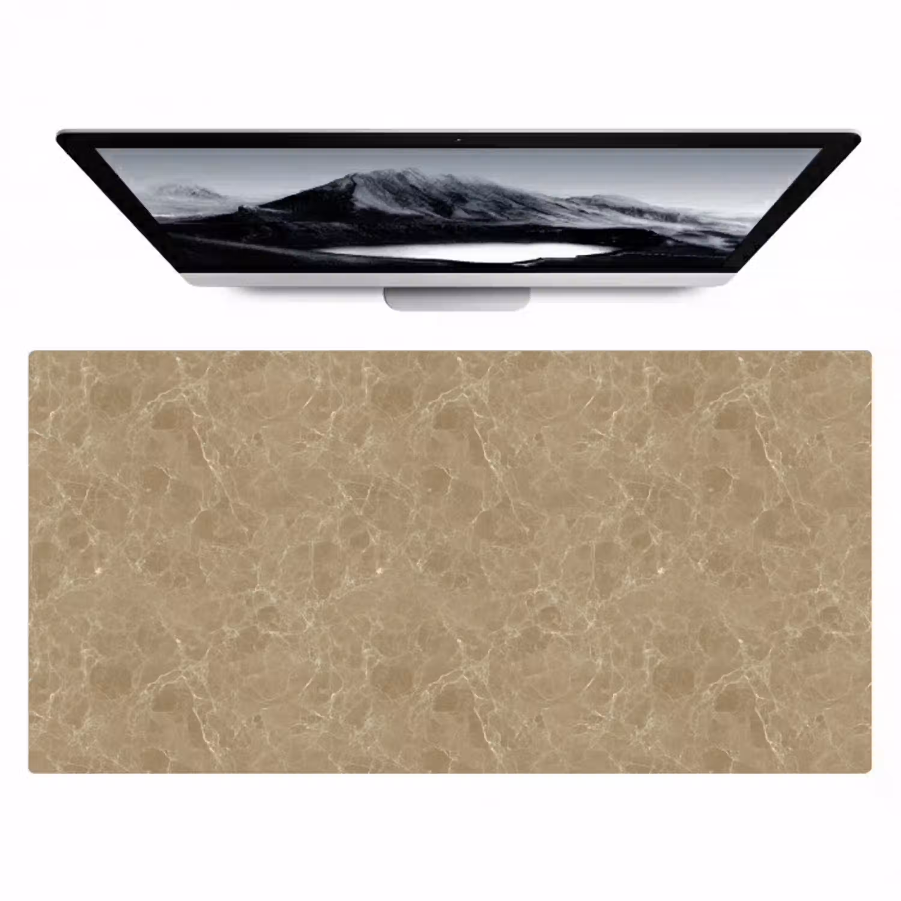 Beige - Marmer - Witte aders Muismat XXL klein 681 -zzz3d