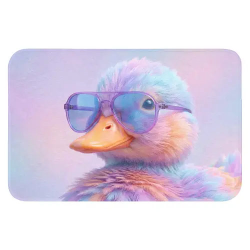 Eend - bril - Pastel Badmat klein -3d