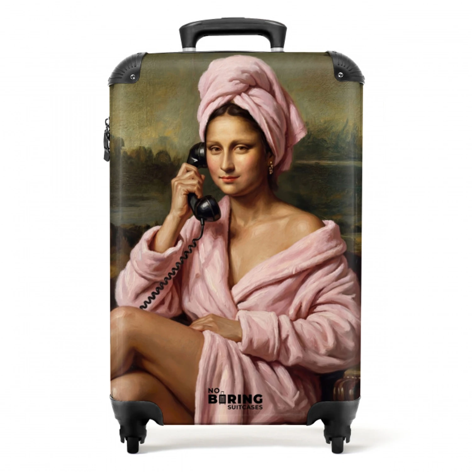 Mona - Klassiek - Roze NBS - Handbagage koffer - Volwassenen Unisex middel -productfoto_recht