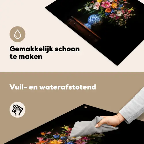 Kleur - Vaas - Bloemen - Boeket Inductie beschemer met haakjes klein -ky-schoon-nl