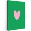 Groen - Hart - Minimalistisch - Valentijn Tuinposter op houten frame 2 cm dik klein -3d