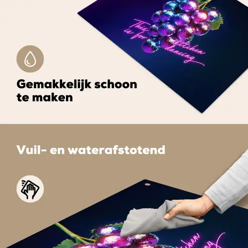 Quote - Neon - Disco - Druiven Inductie beschemer met haakjes klein -ky-schoon-nl