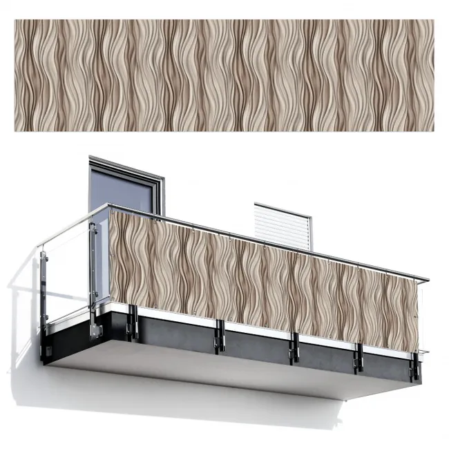 Balkonsichtschutz - Wellen - 3D - Creme