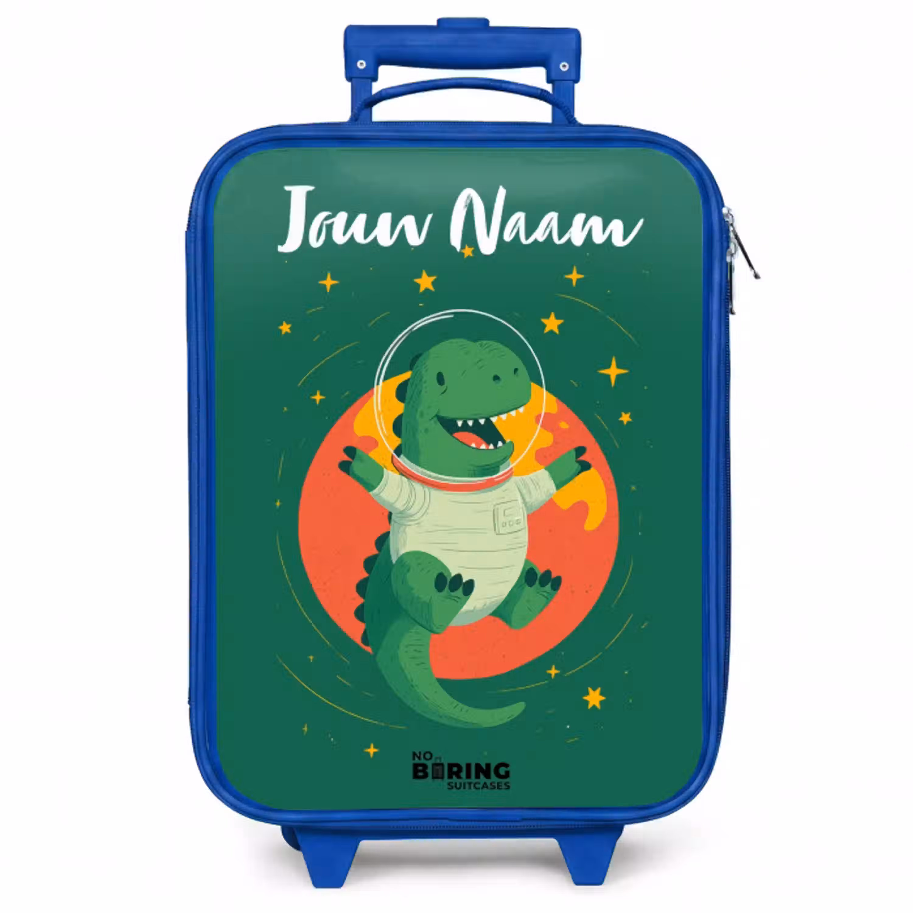 Dino - Planeet - Sterren - Groen Kinderkoffer - Blauw klein -zzz_website3d