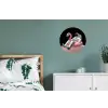 Astronaut - Flamingo - Zwemband - Roze Wandcirkel aluminium klein -slaapkamer