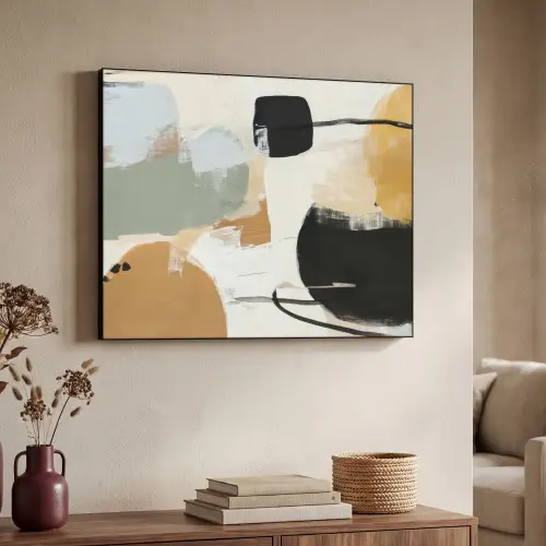 Paint - Abstract - Kleuren Textielframe - compleet frame klein -sfeer3