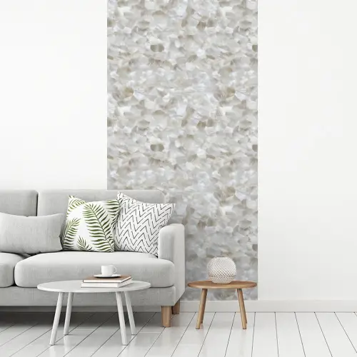 Wit - Penseelstreken - Reliëfeffect fotobehang vinyl groot 64 -woonkamer