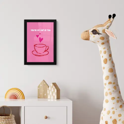 Thee - Roze - Valentijn - Tekst fotolijst zwart zonder passe partout klein -usfeer4_kinderkamer