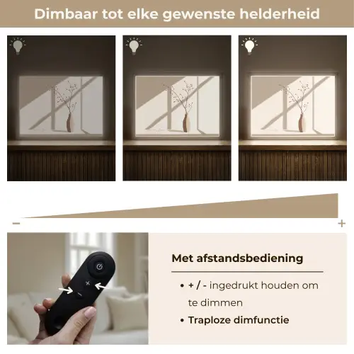 Vaas - Takken - Bessen - Minimalistisch Light Box met batterij (Wandlamp) middel -USP_dimbaarNL