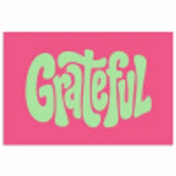 Grateful - Groen - Grafisch - Vloeiend poster papier klein -3d