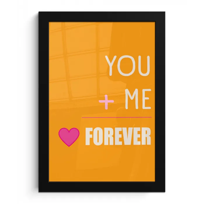 Oranje - Love - Valentijn fotolijst zwart zonder passe partout klein -3d