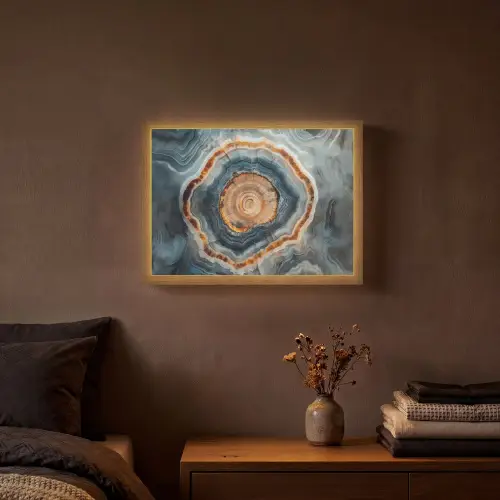 Cirkel - Ringen - Steen - Tinten Light Box met batterij (Wandlamp) middel -sfeer4