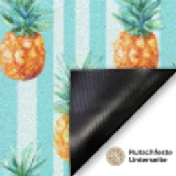 Ananas - Strepen - Groen Deurmat klein 898 -antislip_DE