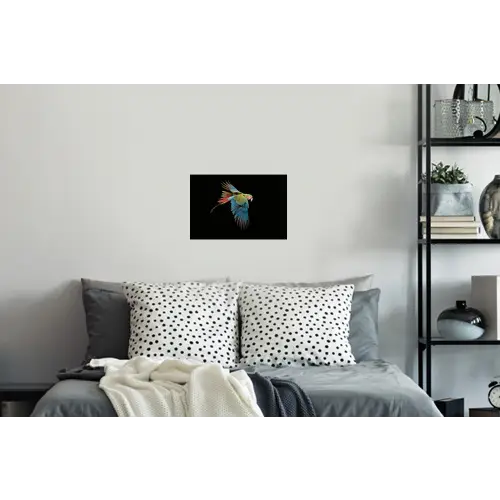 Papegaai - Kleurrijk - Vleugels - Sierlijk Muursticker klein -slaapkamer