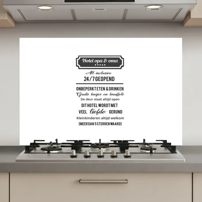 Hotel opa & oma - Spreuken - Opa - Quotes - Oma keuken achterwand spatscherm klein -3d_website