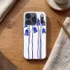Bloemen - Blauw - Lijnen - Bloemblaadjes Telefoonhoesje iPhone 17 Pro klein -sfeer1