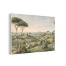 Landschap - Heuvels - Zandpad - Groen forex 5mm xxl -3d