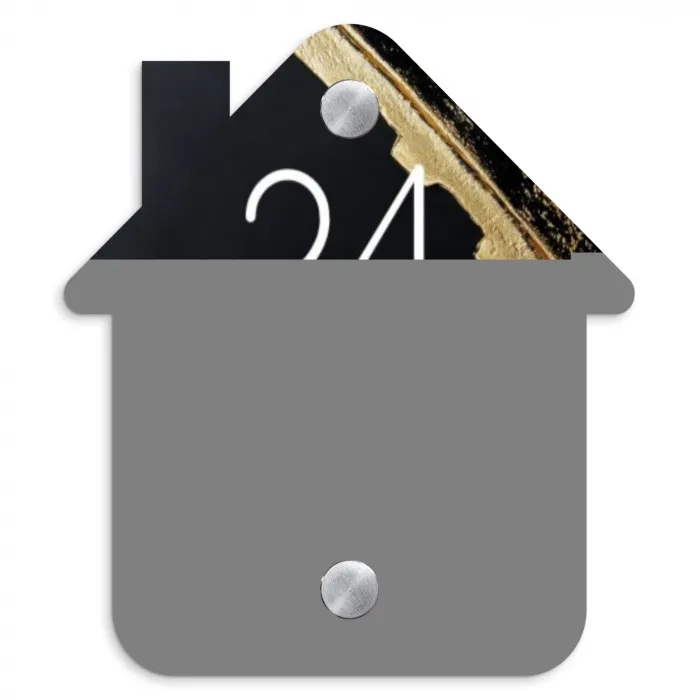 Gouden hoek - Klassiek Naambord Huisje klein -3d