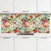 Bladeren - Bloemen - Design keuken achterwand 2 middel 871 -3d