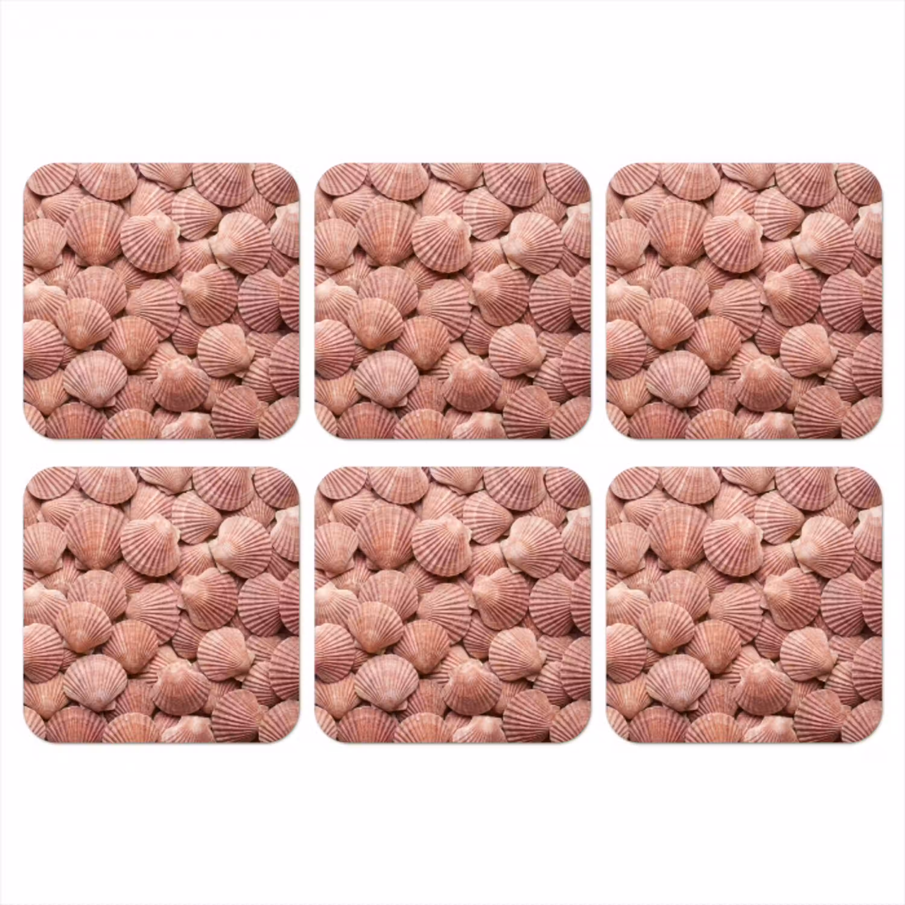 Schelpen - Patroon - Roze onderzetter kurk middel -3d