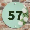 Witte tulpen - Traditioneel Naambord Rond klein -sfeer2