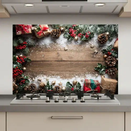 Kerstdecoratie - Geschenken - Hout - Veelkleurig keuken achterwand spatscherm klein -3d_website