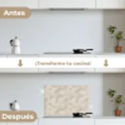 Lijnen - Waaier - Beige keuken achterwand spatscherm klein 900 -voor_na_ES
