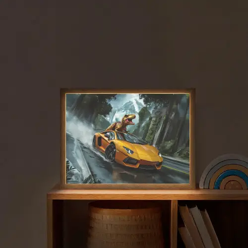 T-Rex - Auto - Regenwoud Light Box met batterij (Wandlamp kind) middel -sfeer1_kind