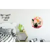 Vaas - Bloemen - Vlinder - Rood Wandcirkel aluminium klein -kinderkamer