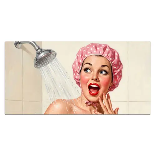 Vrouw - Douche - Roze Muismat XXL klein -3d_leeg