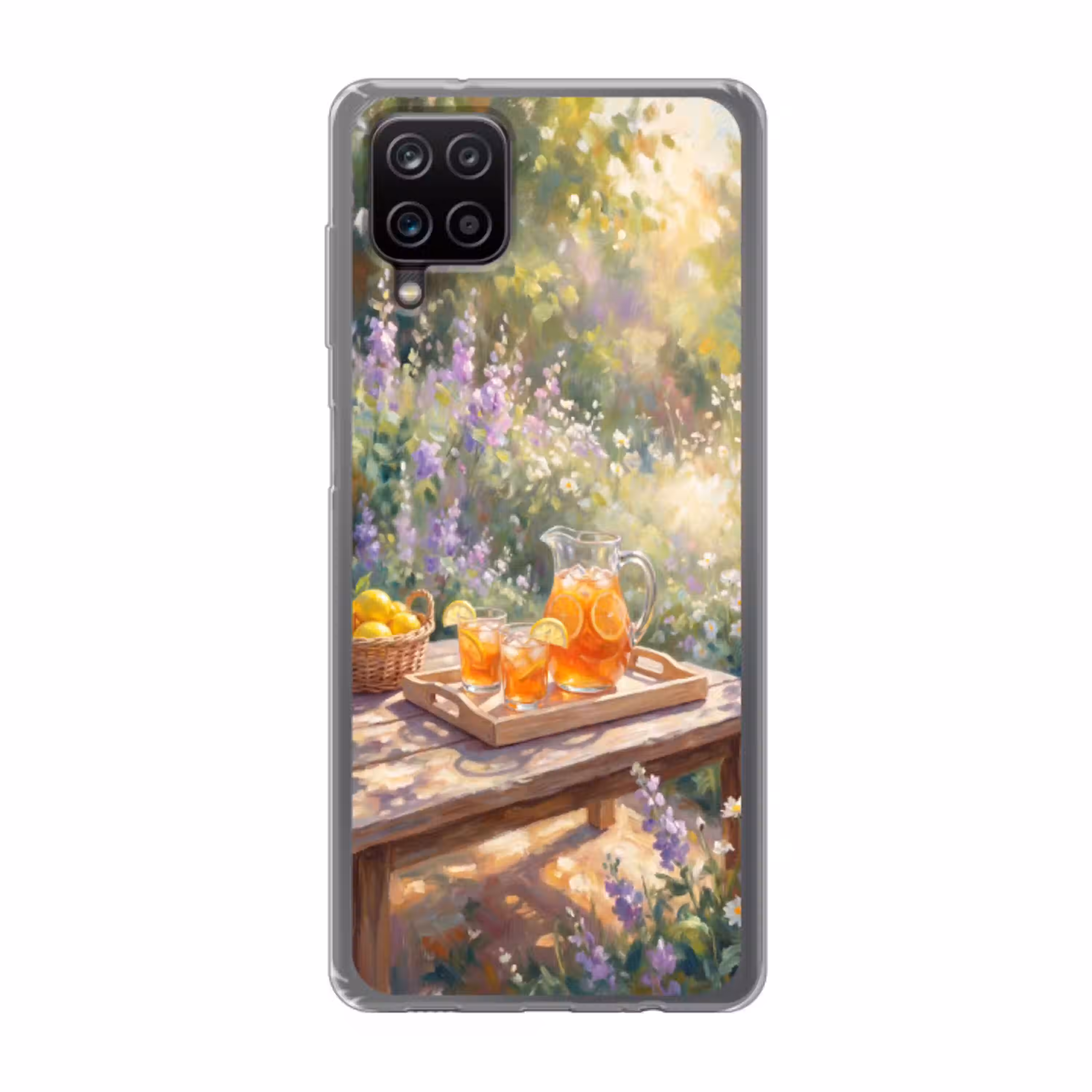 Drank - Citroen - Zomer - Tuin - Geel Telefoonhoesje Samsung Galaxy A12 klein -3d