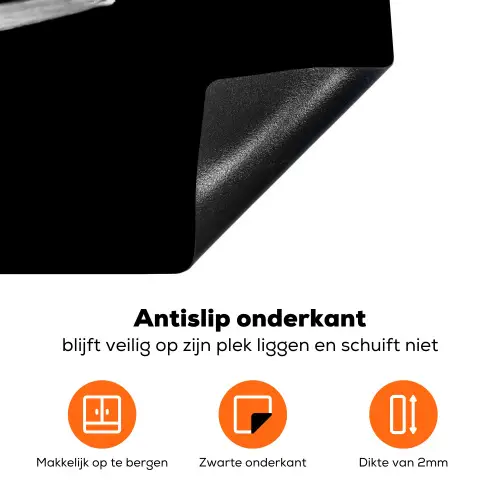 Geranium - Zwart - Wit Inductie beschermer vinyl 3mm klein -zzzzzzz-td-onderkant