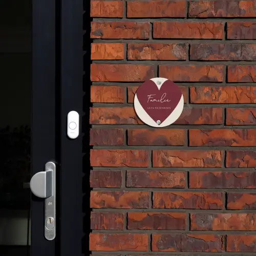 Rood hart - Sierlijk Naambord Rond klein -sfeer1-rond-XS