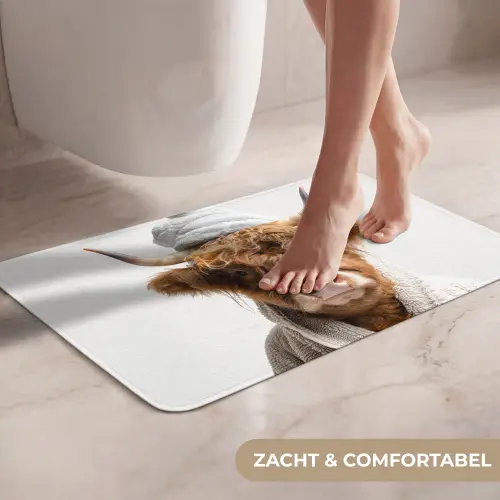 Schotse hooglander - Badjas - Koe - Dieren WCmat klein -USP_ZachtNL